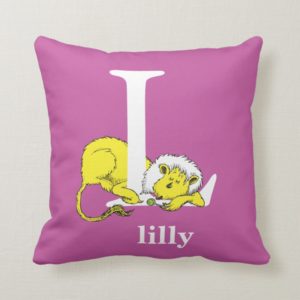 Dr. Seuss's ABC: Letter L - White | Add Your Name Throw Pillow