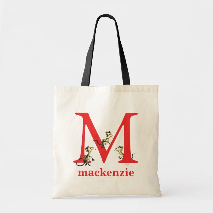 Dr. Seuss's ABC: Letter M - Red | Add Your Name Tote Bag