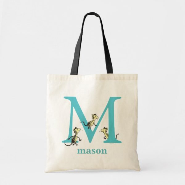 Dr. Seuss's ABC: Letter M - Teal | Add Your Name Tote Bag