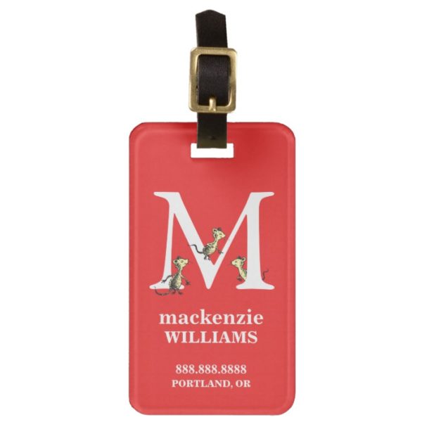 Dr. Seuss's ABC: Letter M - White | Add Your Name Luggage Tag