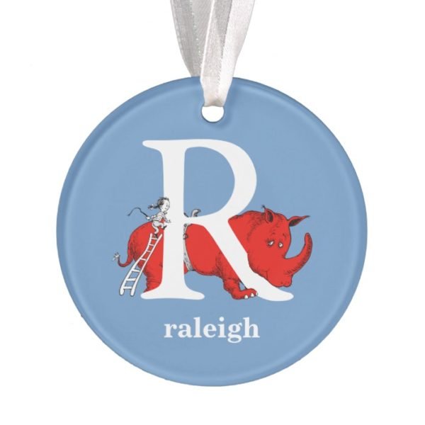 Dr. Seuss's ABC: Letter R - White | Add Your Name Ornament