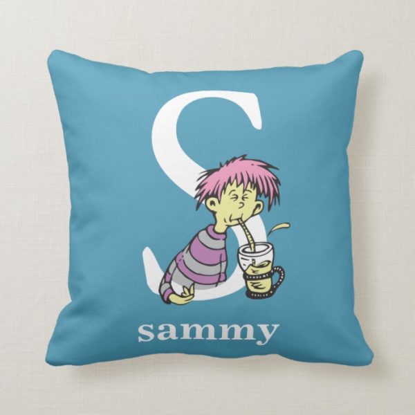 Dr. Seuss's ABC: Letter S - White | Add Your Name Throw Pillow