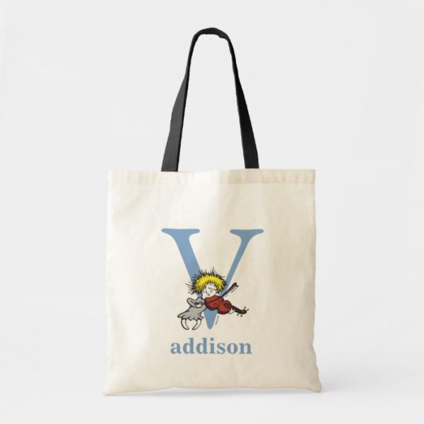Dr. Seuss's ABC: Letter V - Blue | Add Your Name Tote Bag