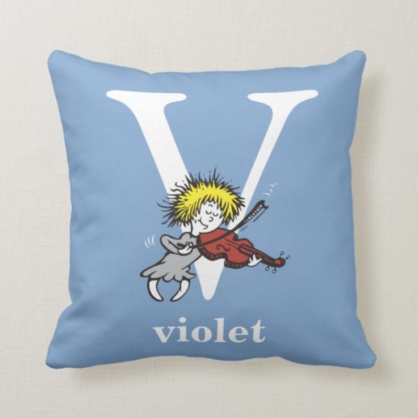 Dr. Seuss's ABC: Letter V - White | Add Your Name Throw Pillow