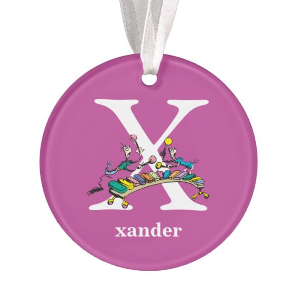 Dr. Seuss's ABC: Letter X - White | Add Your Name Ornament
