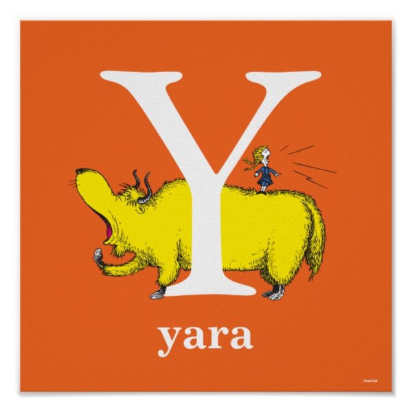Dr. Seuss's ABC: Letter Y - White | Add Your Name Poster