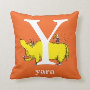 Dr. Seuss's ABC: Letter Y - White | Add Your Name Throw Pillow
