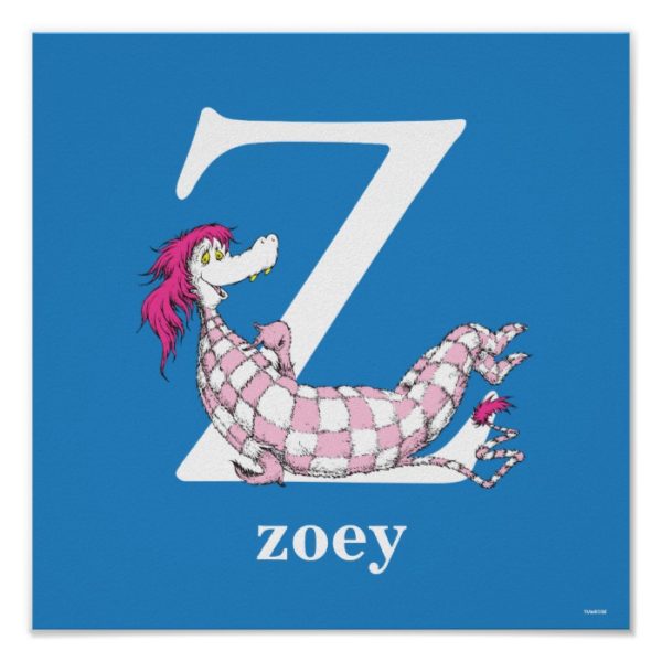 Dr. Seuss's ABC: Letter Z - White | Add Your Name Poster
