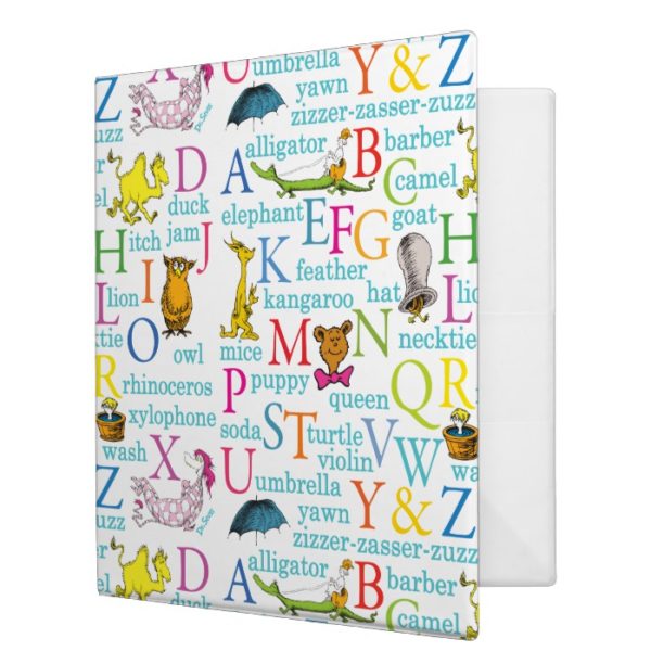 Dr. Seuss's ABC Pattern with Words 3 Ring Binder