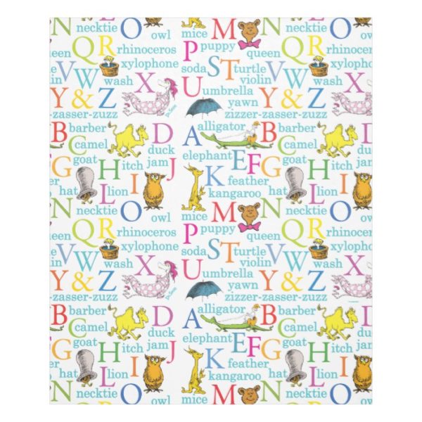 Dr. Seuss's ABC Pattern with Words Fleece Blanket