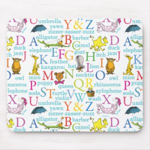 Dr. Seuss's ABC Pattern with Words Mouse Pad