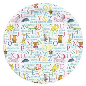 Dr. Seuss's ABC Pattern with Words Paper Plate