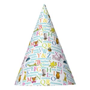 Dr. Seuss's ABC Pattern with Words Party Hat