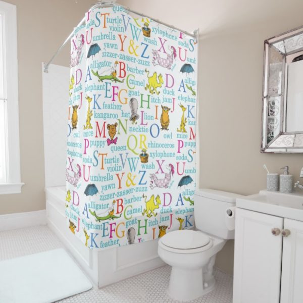 Dr. Seuss's ABC Pattern with Words Shower Curtain
