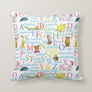 Dr. Seuss's ABC Pattern with Words Throw Pillow