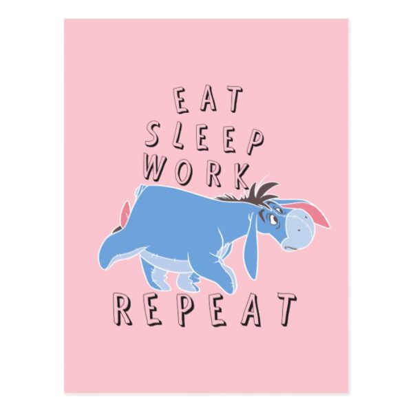 Eeyore | Eat Sleep Work Repeat Postcard