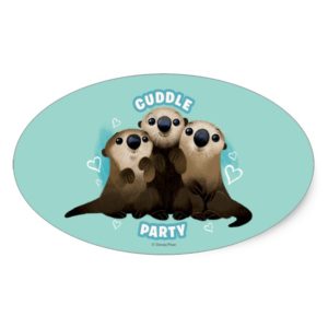 Finding Dory Otters | Cuddle Party Oval Sticker