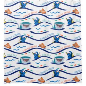 Finding Dory Wave Pattern Shower Curtain