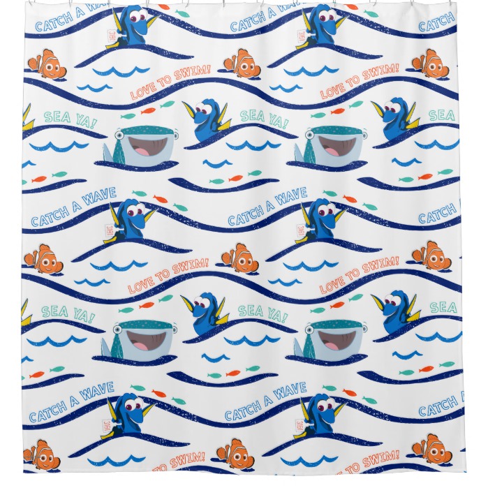 Finding Dory Wave Pattern Shower, Finding Dory Shower Curtain