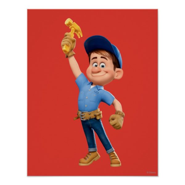 Fix-It Jr Holding Hammer in the Air Poster