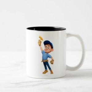 Fix-It Jr Holding Hammer in the Air Two-Tone Coffee Mug
