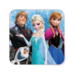 Frozen | Anna, Elsa, Kristoff and Olaf Square Sticker