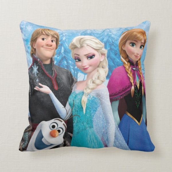 Frozen | Anna, Elsa, Kristoff and Olaf Throw Pillow