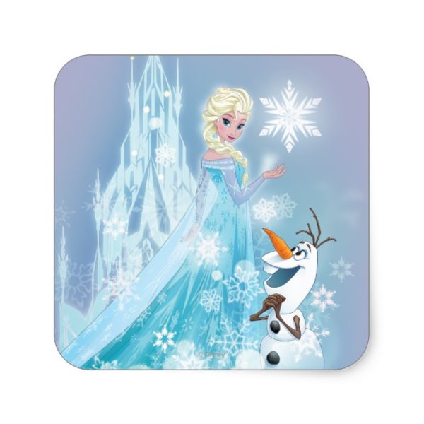 Frozen | Elsa and Olaf - Icy Glow Square Sticker