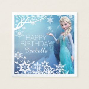 Frozen Elsa Birthday Paper Napkin