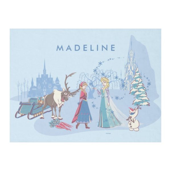 Frozen | Sven, Anna, Elsa & Olaf Blue Pastels Fleece Blanket