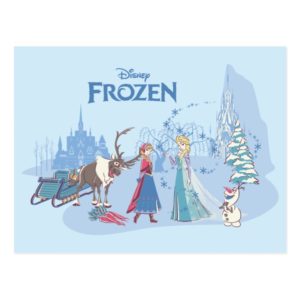 Frozen | Sven, Anna, Elsa & Olaf Blue Pastels Postcard