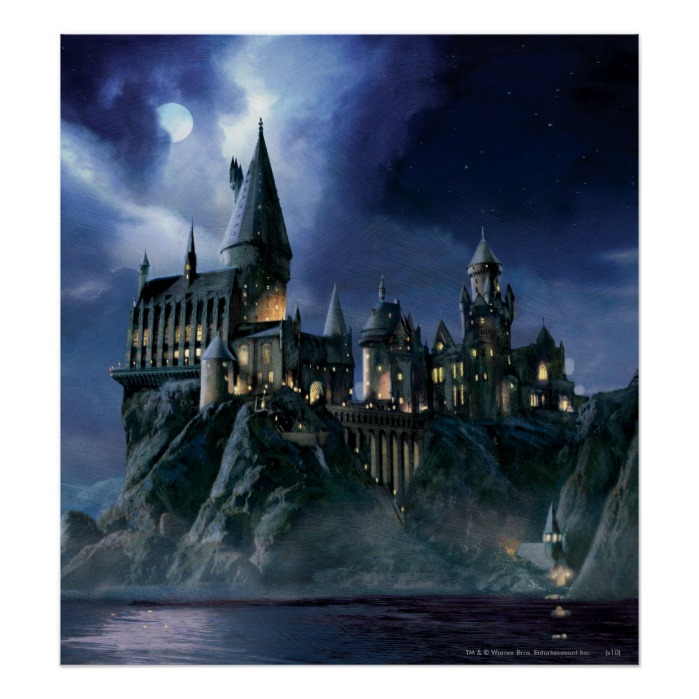 Harry Potter Castle  Moonlit Hogwarts Poster - Custom Fan Art