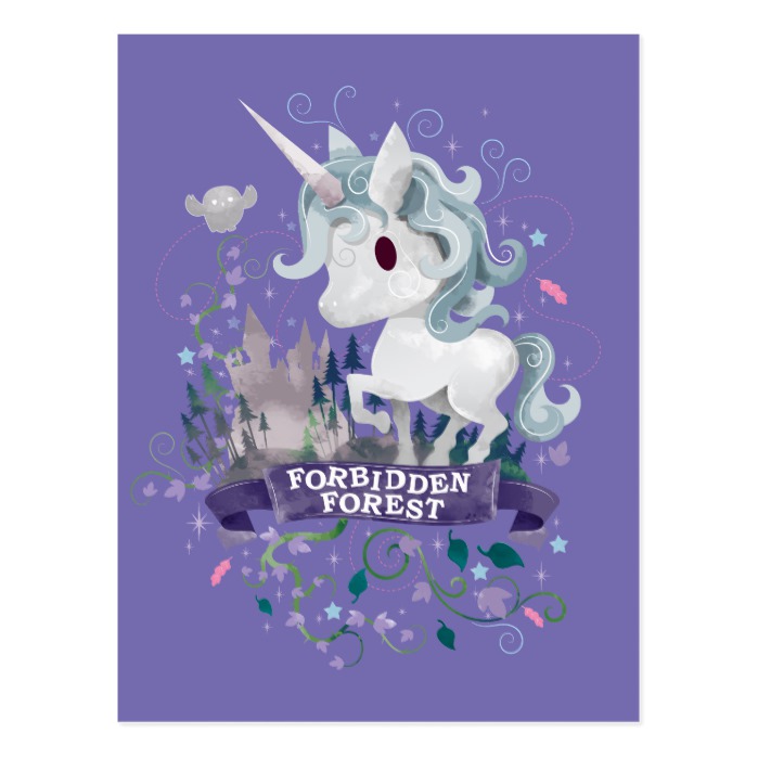 Forbidden Fan Art Forest Harry Potter Unicorn Graphic Custom Postcard | -