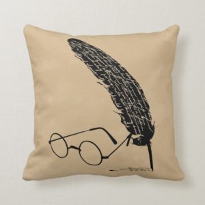 Harry Potter | Glasses And Quill Throw Pillow