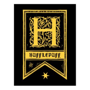 Harry Potter | Hufflepuff Monogram Banner Postcard