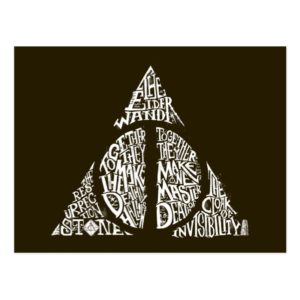 Harry Potter Spell | DEATHLY HALLOWS Typography Gr Postcard