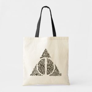 Harry Potter Spell | DEATHLY HALLOWS Typography Gr Tote Bag