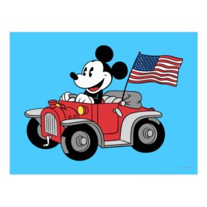 Holiday Mickey | Red Convertible Postcard