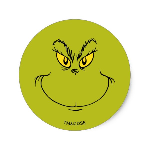 How the Grinch Stole Christmas Face Classic Round Sticker