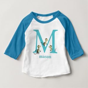 Dr. Seuss's ABC: Letter M - Teal | Add Your Name Baby T-Shirt