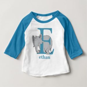 Dr. Seuss's ABC: Letter E - Blue | Add Your Name Baby T-Shirt
