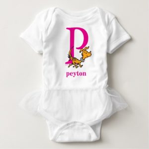 Dr. Seuss's ABC: Letter P - Pink | Add Your Name Baby Bodysuit