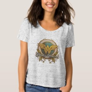 Wonder Woman Foliage Sketch Logo T-Shirt