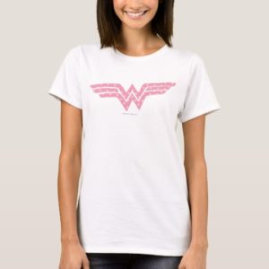 Wonder Woman Colorful Pink Floral Logo T-Shirt
