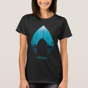 Aquaman | See Through Aquaman Logo Ocean Graphic T-Shirt
