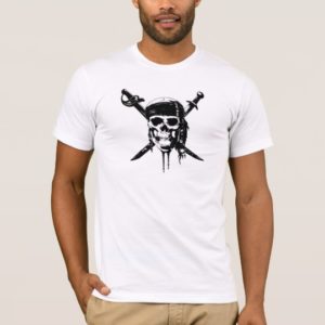 Black and White Pirate Skull and Swords T-Shirt
