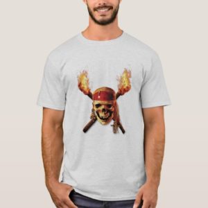 Pirates of the Caribbean Skull torches Logo Disney T-Shirt
