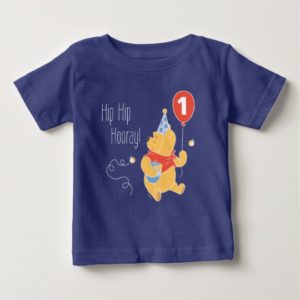 Winnie the Pooh Balloon | Boy - First Birthday Baby T-Shirt