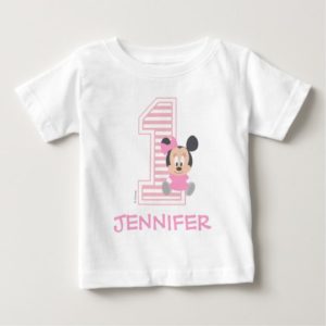 Minnie Mouse | Personalized First Birthday Baby T-Shirt