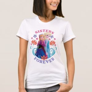 Anna and Elsa | Sisters with Flowers T-Shirt